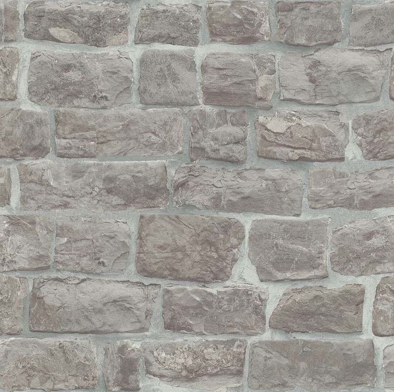 Brick Gray Wood Stone Wallpaper Roll, Modern Urban Chic Wall DÃ©cor