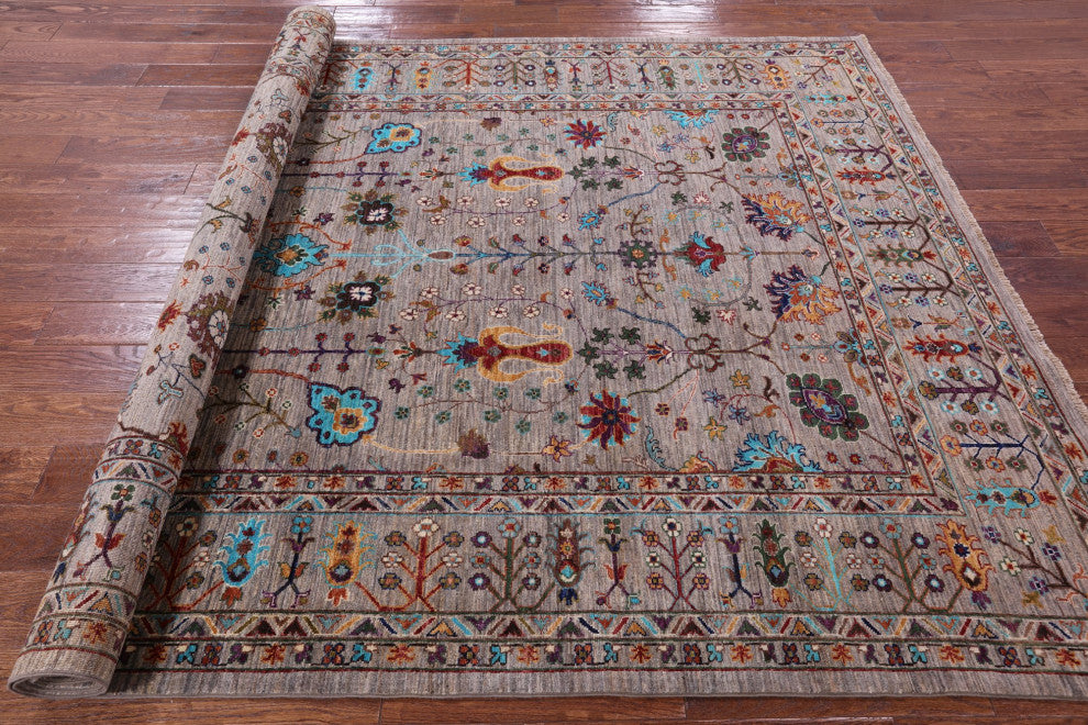 6' 7" X 9' 6" Handmade Persian Tabriz Wool Rug - Q12481