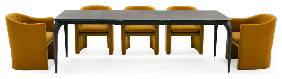 Modrest Danube Modern Burnt Orange Fabric Dining Chair