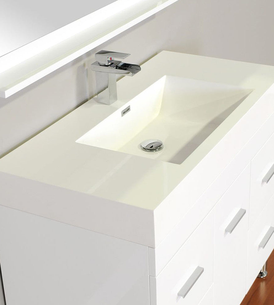 Greenville 39 Inch Single Modern Bathroom Vanity In White