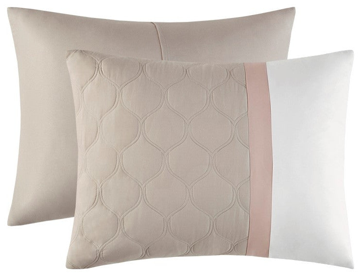 510 Design Shawnee 8 Piece Comforter Set, Blush, Cal King