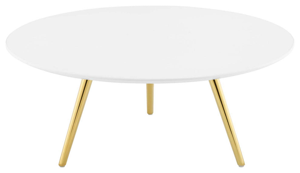 Lippa 36" Round Wood Top Coffee Table with Tripod Base