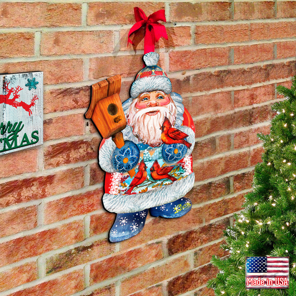 Holiday Bird, Wooden Decorative Door Hanger