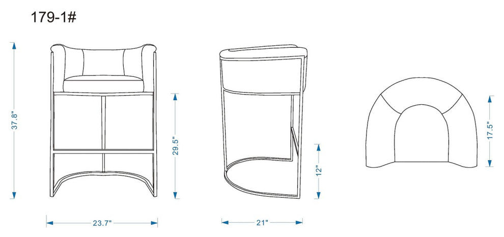 Manhattan Comfort Cosmopolitan Bar Stool, Set of 2