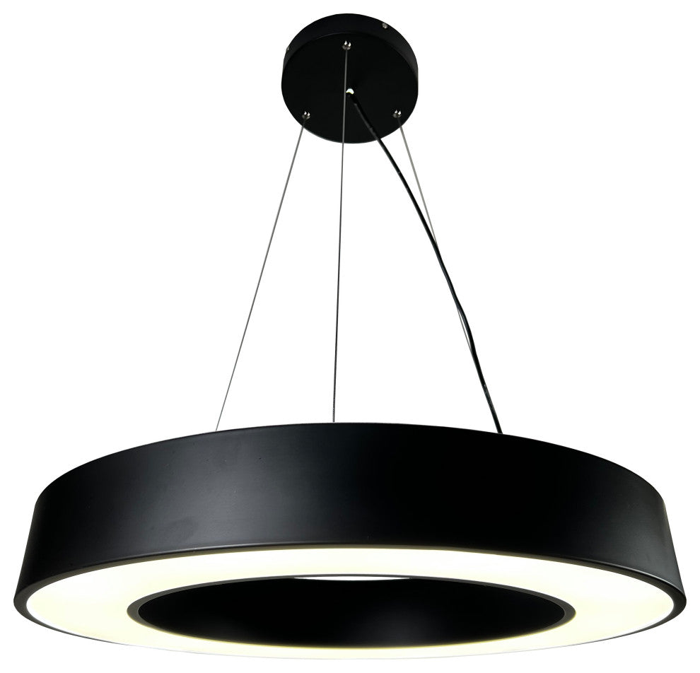 Yatziri Bold Integrated LED Black Circular Pendant