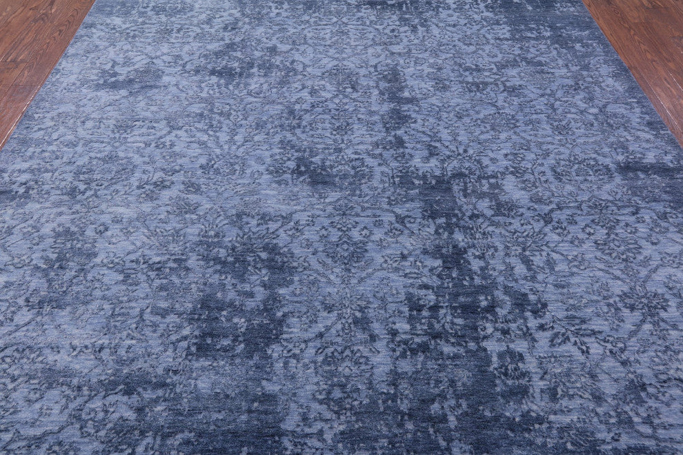 9' 0" X 12' 1" Wool and Silk Modern Hand Knotted Rug Q11764