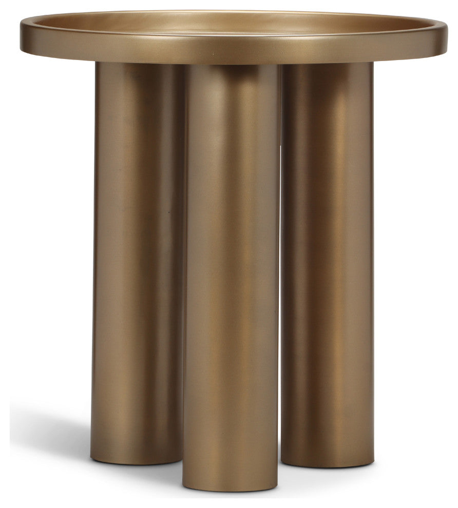 Eclat Sofia Industrial End Table Industrial Brass
