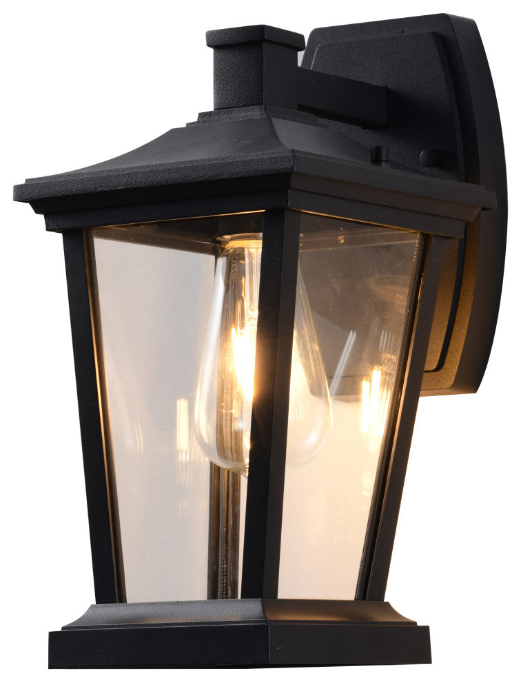 Bethel International TD27W7MBLK 1-Light Outdoor Wall Sconce, Matte Black