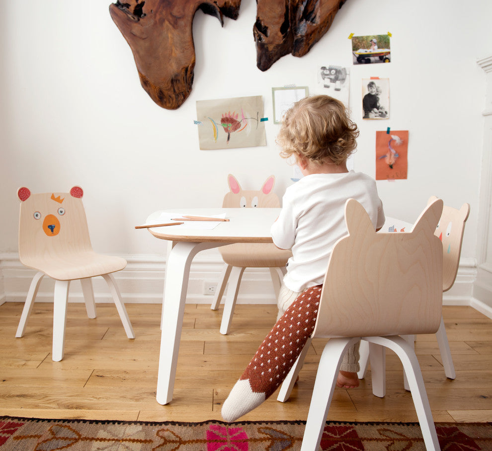 Play Chairs Rabbit, Set of 2, Birch and White