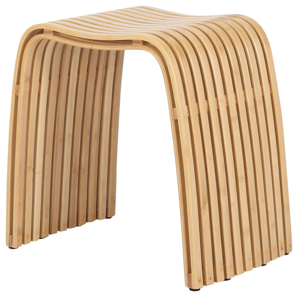 U-Bamboo Contemporary Side Table, Natural Bamboo
