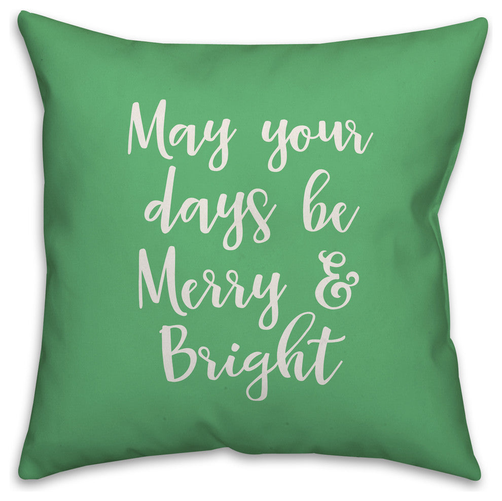 Merry Christmas, Gray 18x18 Throw Pillow Cover