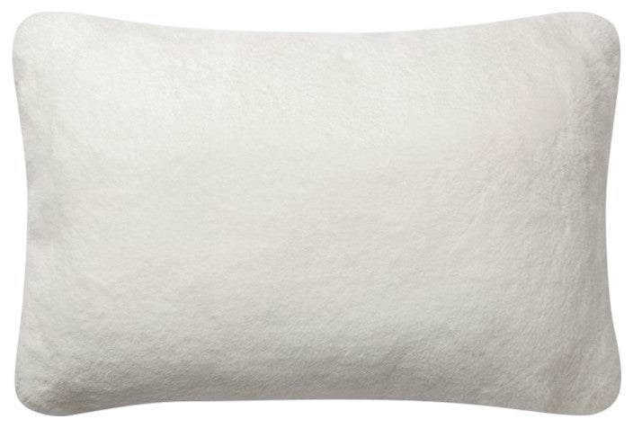 Loloi Decorative Throw Pillow Cover With Down, White, 13"x21"