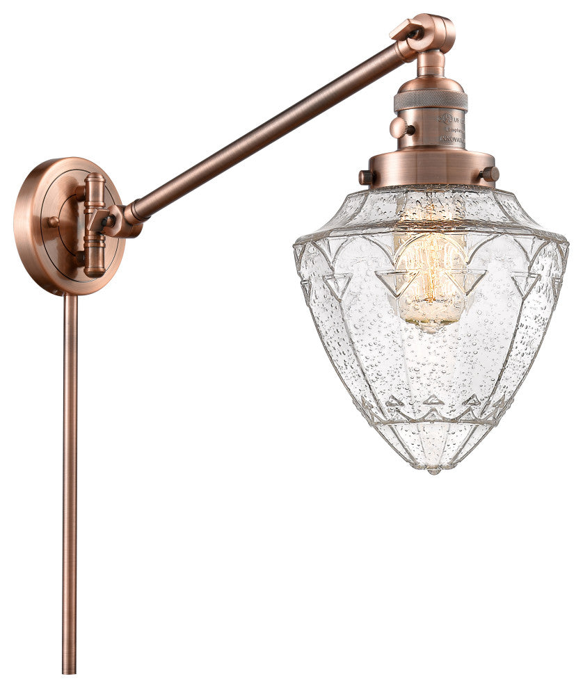 Innovations 237-AC-G664-7 1 Light Swing Arm, Switch, Antique Copper