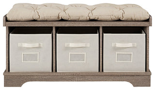 Essential 42" Modern Farmhouse Entryway Storage Bench - Driftwood