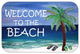 Welcome To The Beach Plush Bath Mat, 20"x15"