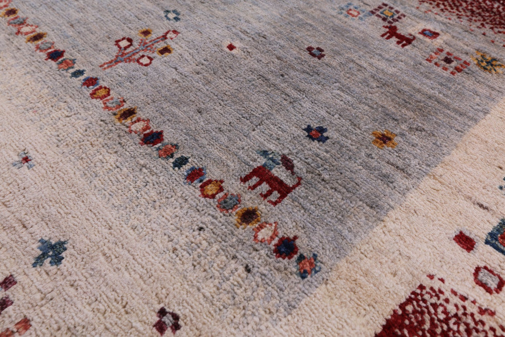 5' 5" X 7' 9" Tribal Persian Gabbeh Handmade Wool Rug Q9760