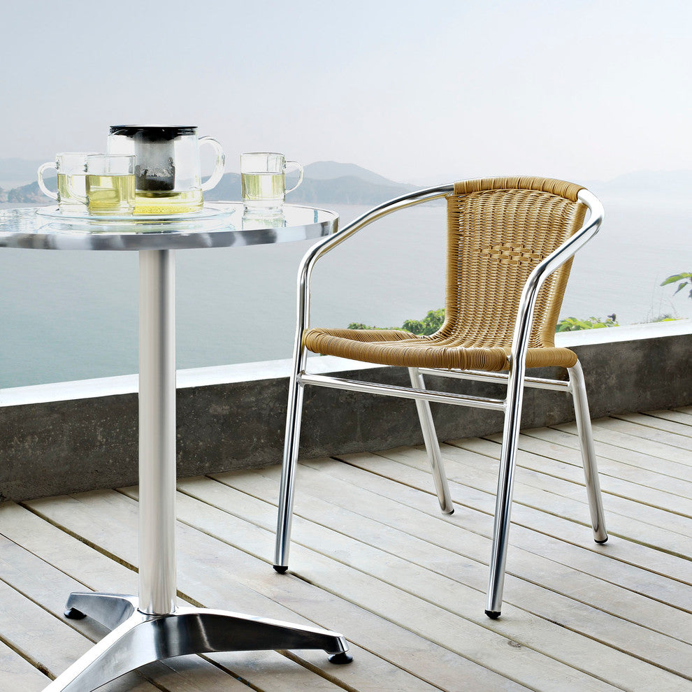 Modern Contemporary Kitchen Dining Armchair Natural, Outdoor and Indoor