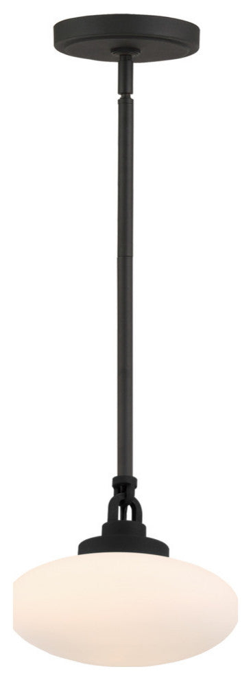 Crystorama PKR-B8501-BF, 1-Light Pendant, Black Forged