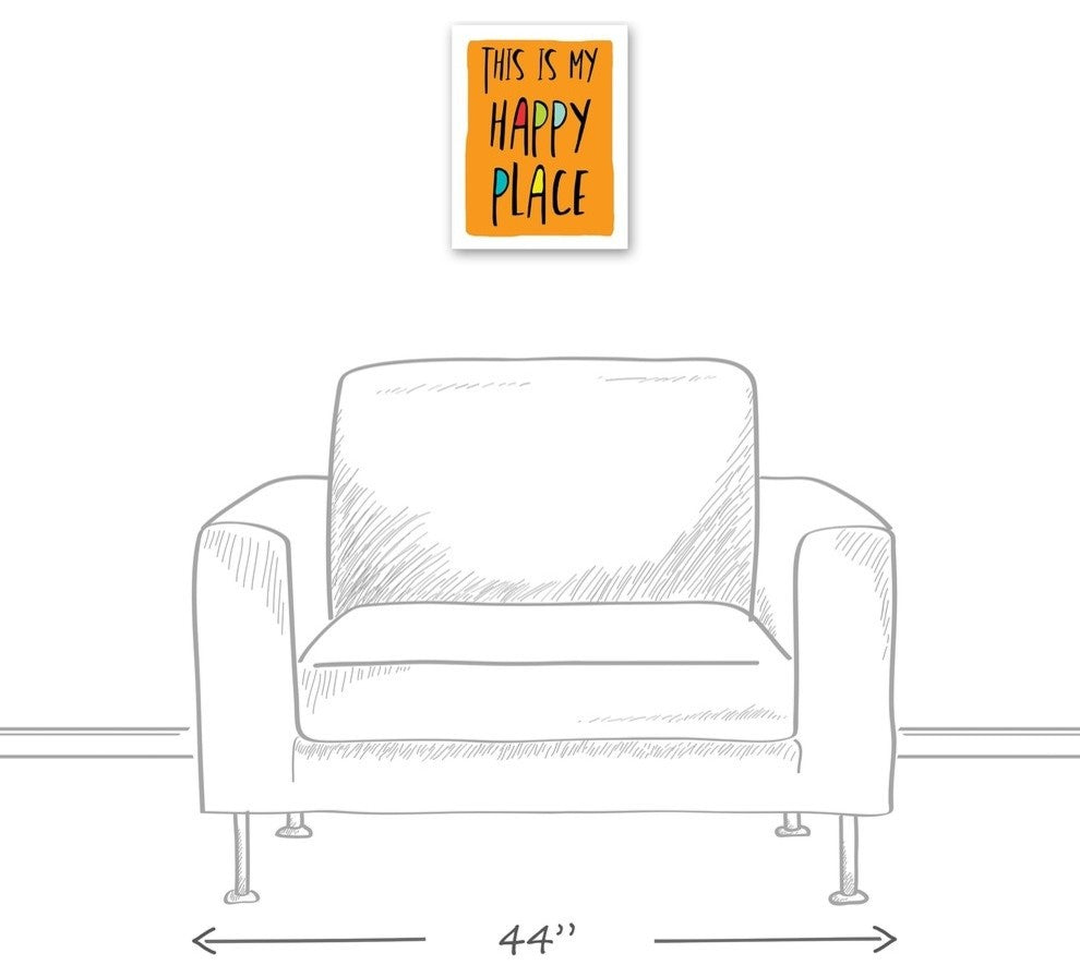 This is My Happy Place Orange 11x14 Canvas Wall Art