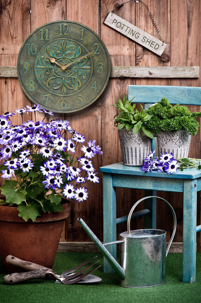 Blanc Fleur Aged Bronze Clock