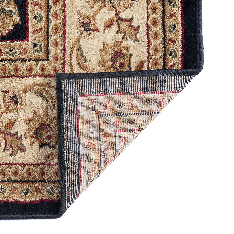 Gabrielle Traditional Oriental Black Rectangle Area Rug, 9' x 12'