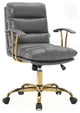 LeisureMod RO19GRL Regina Modern Titanium Grey Executive Leather Office Chair