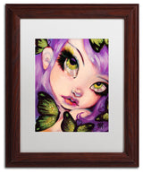 Natasha Wescoat 'Green Eyed Violet' Art, Wood Frame, White Mat, 11x14