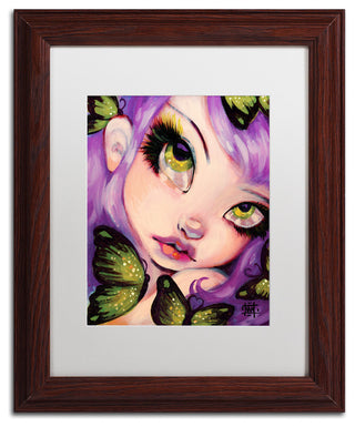 Natasha Wescoat 'Green Eyed Violet' Art, Wood Frame, White Mat, 11x14