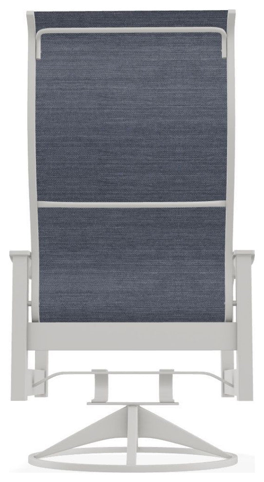 Leeward Sling Outdoor Swivel Rocker, Augustine Denim/Snow