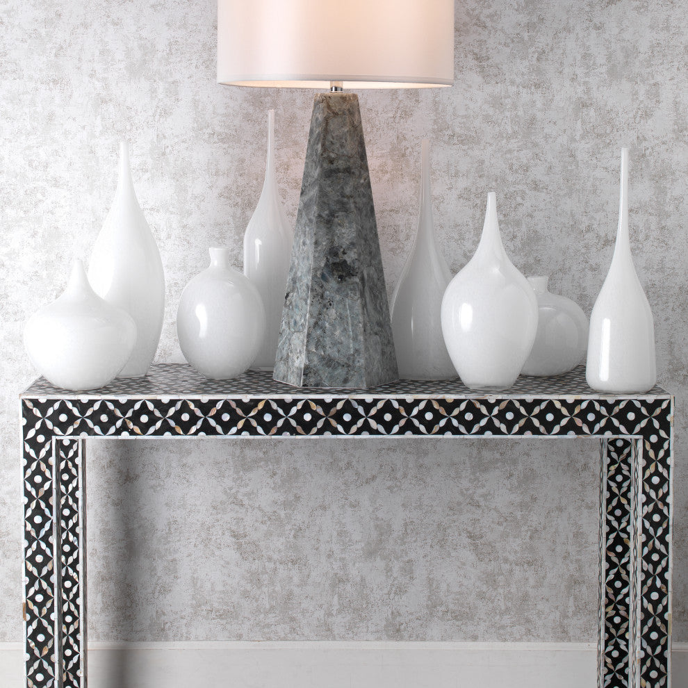 Nymph Vases, White Glass, set of 3