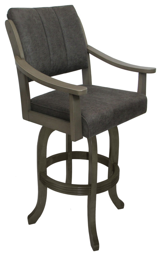 Casa Swivel Wood Stool on Melina Base, Northwest Elk - Asian Grey, 30"