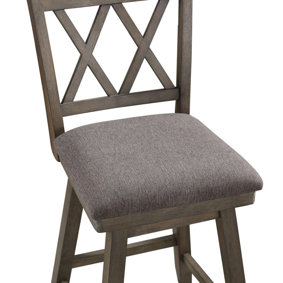 Brookline Walnut High Back Wood Bar Stool, 37.5 in.