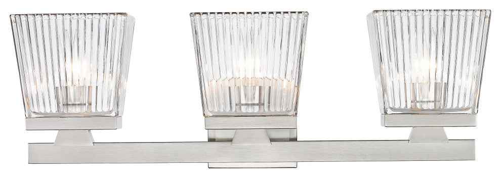 Zlite 1936-3V-BN 3-Light Vanity, Clear