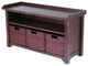 Winsome Wood 94341 Bench With Storage Shelf and Baskets
