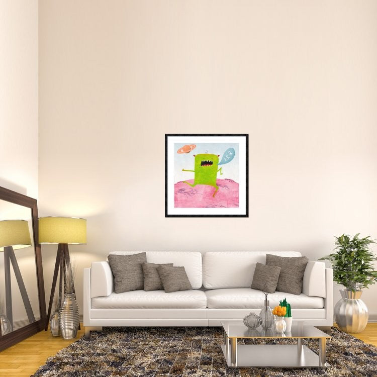 "Alien Friend Number 1" Framed Digital Print by Skip Teller, 38"x38"