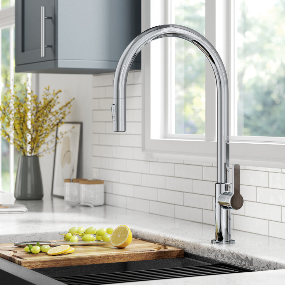 Oletto Pull-Down 1-Hole Kitchen Faucet, Chrome, Model Kpf-2821ch