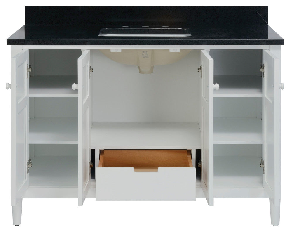 Turner 48" Vanity Base With 4 Doors and Bottom Drawer