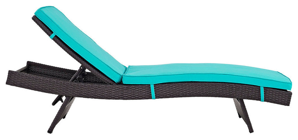 Espresso Turquoise Convene Chaise Outdoor Patio Set of 2