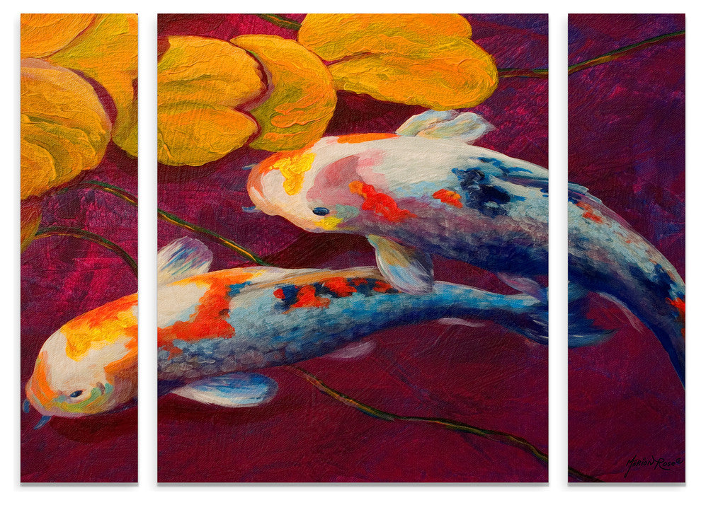 Marion Rose 'Fish' Multi Panel 3-Piece Art Set, 32x24