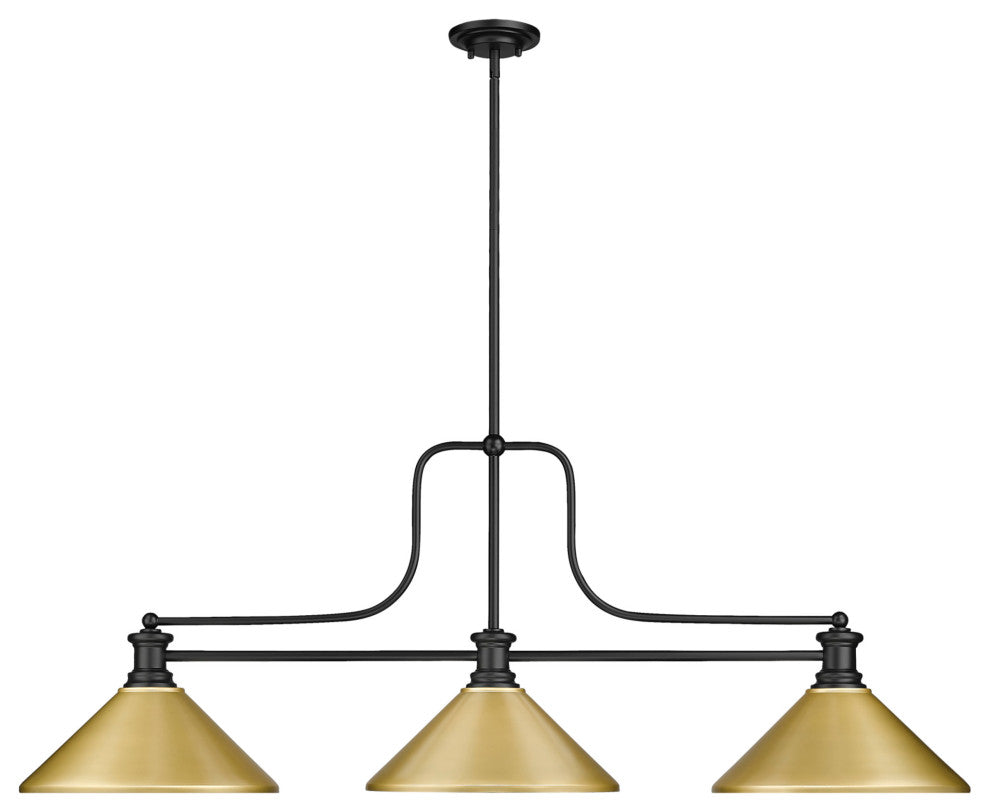 Z-Lite 725-3-MSG Melange 3 Light 52"W Linear Pendant - Matte Black