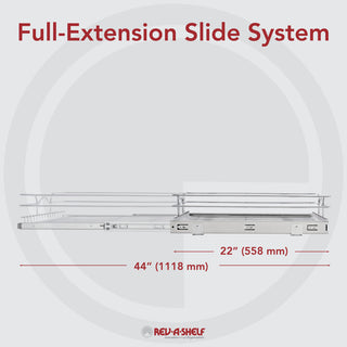 Single Tier Bottom Mount Pull Out Steel Wire Organizer, 17.75"