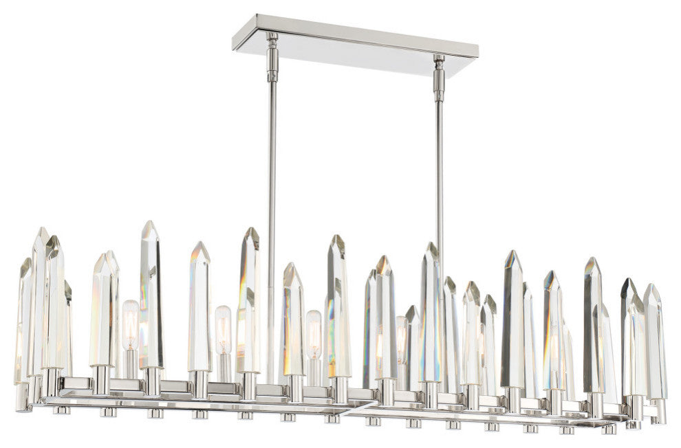 Crystorama WAT-B2006-PN, 6-Light Chandelier, Polished Nickel