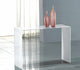 Creative Images International Glass Collection Bent Glass Console Table, White