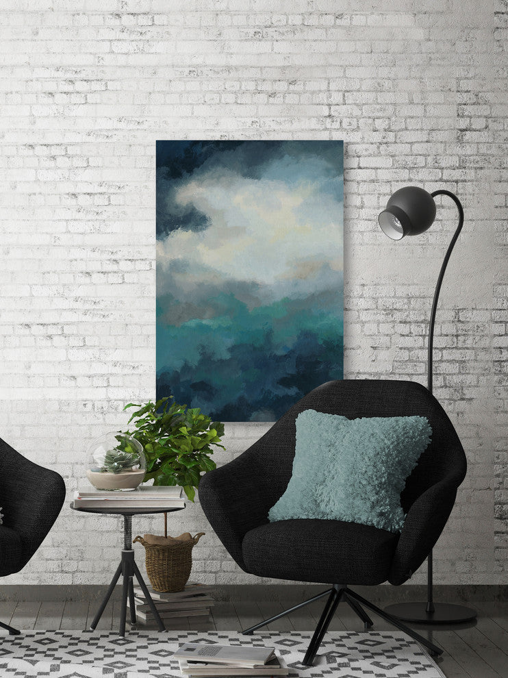 "Dark Forest Clouds" Painting Print on Wrapped Canvas, 16"x24"