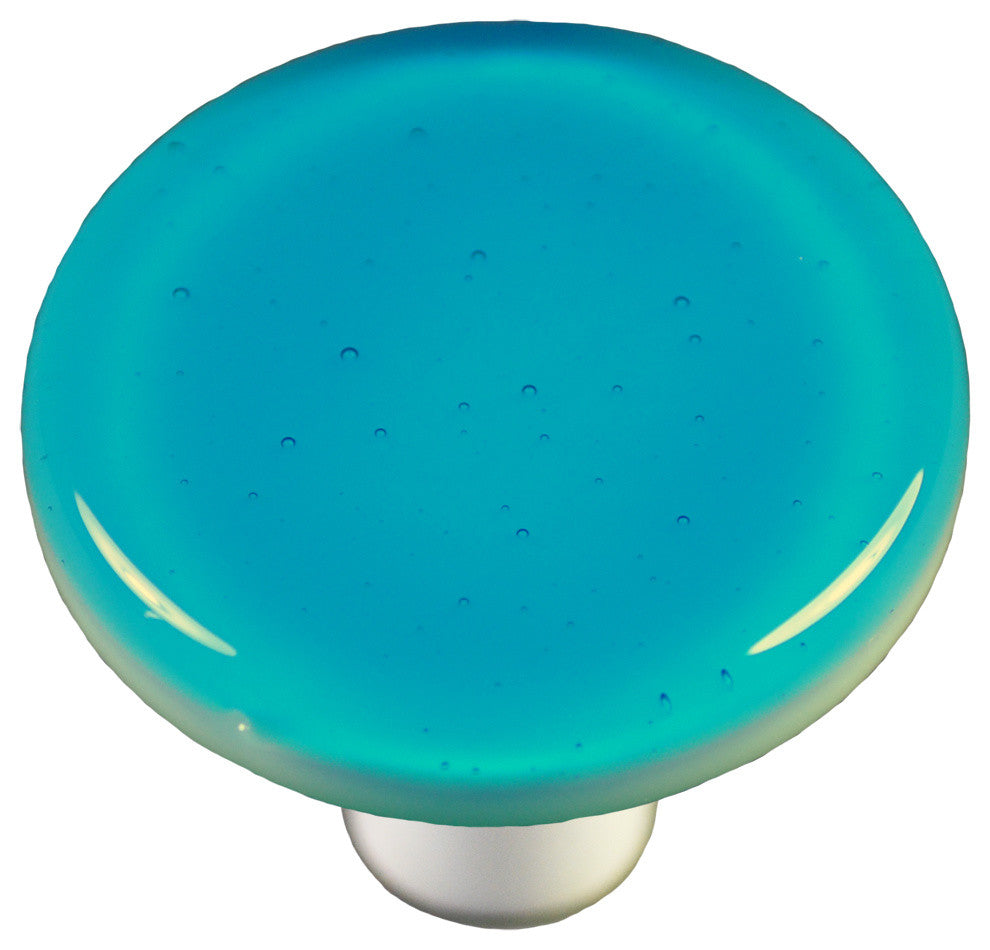Turquoise Blue Knob Round, Alum Post