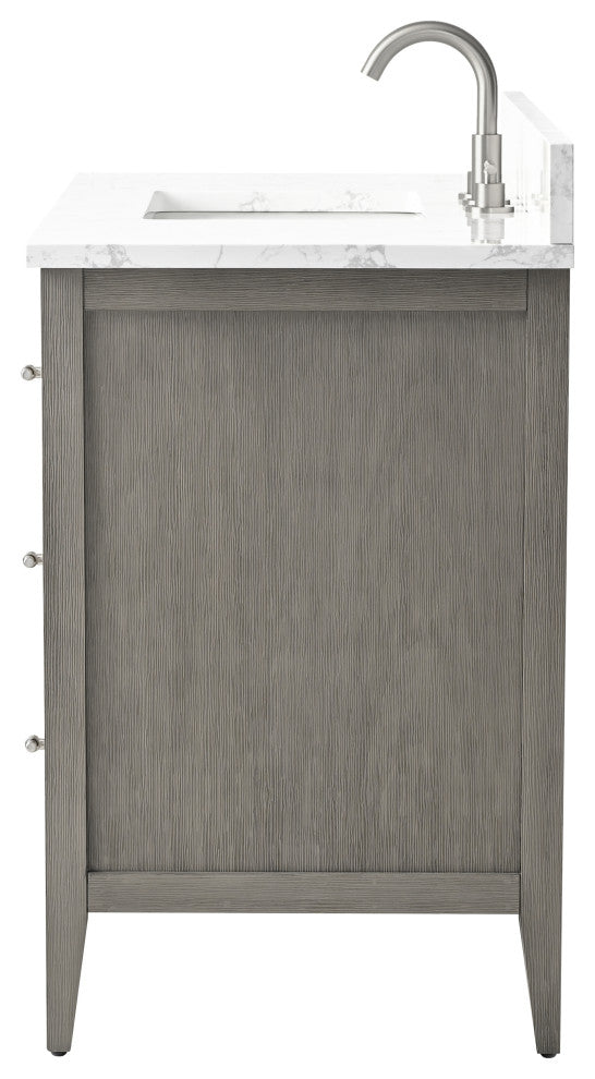 Vanity Art Freestanding Vanity, Driftwood Gray, 42", Single Sink, Brushed Nickel