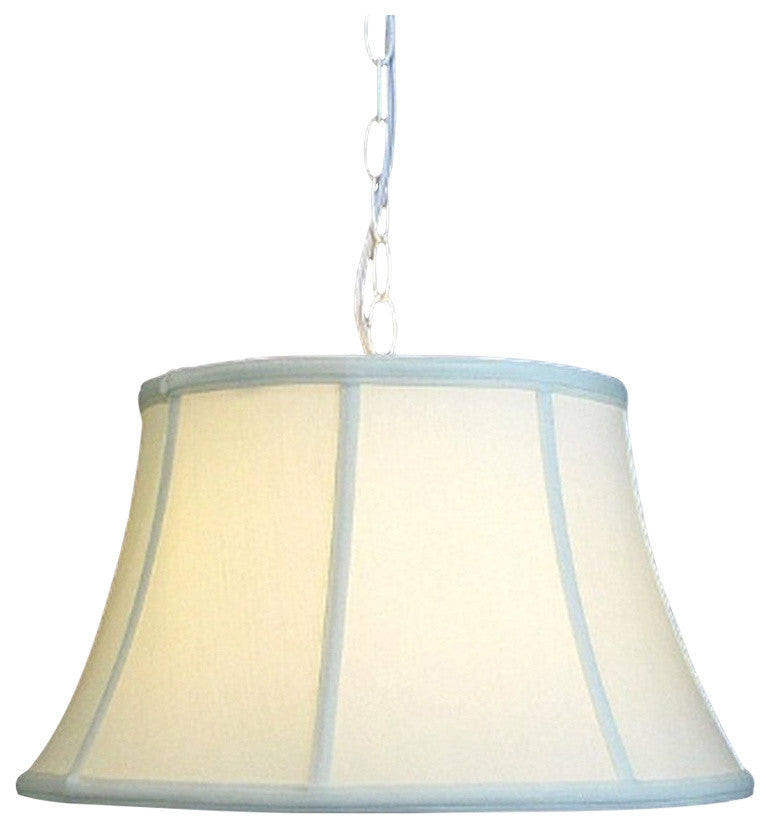Eggshell Silk 17" Flared Drum Portable Swag Lampshade
