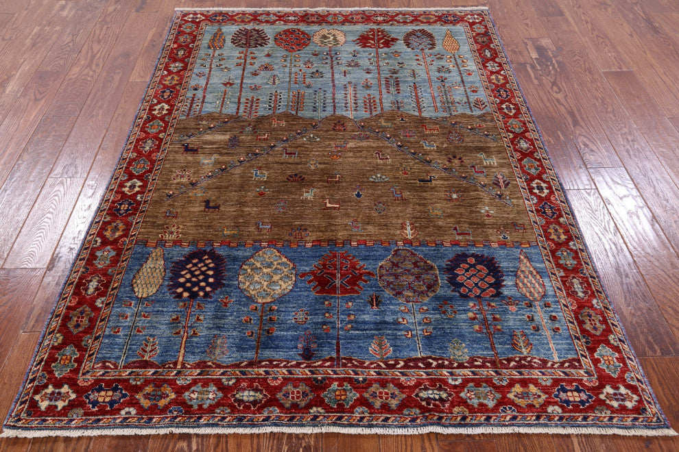 4' 10" X 6' 8" Tribal Persian Gabbeh Handmade Rug Q8324