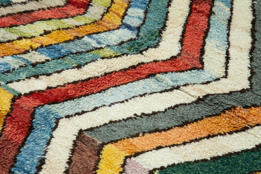 Rug N Carpet - Handmade Unique 7' 3'' x 8' 10'' Moroccan Area Rug