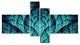 Blue Exotic Biological Organism, Abstract Canvas Art Print, 60"x32", 4 panels